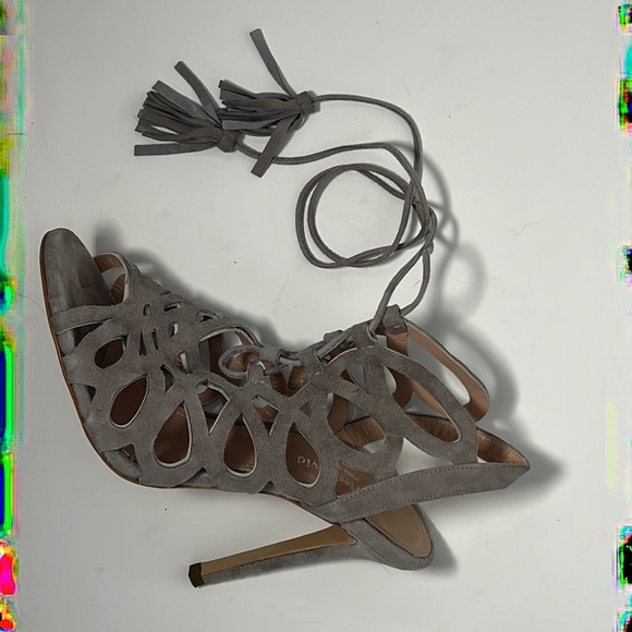 Charles David Lace-Up Lazercut Leather Heels - Picture 7 of 9